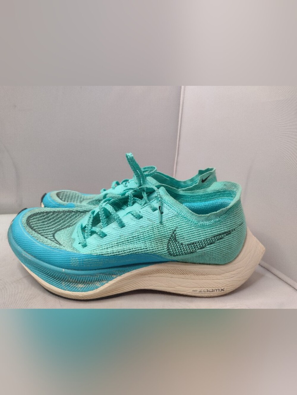 Nike Zoom X Vaporfly Next %2 Aura Sneakers Shoes Mens 7.5 Blue Shoes F